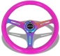 Preview: NRG Lenkrad 350mm 38mm Neon Holz Pink / Lila / Gelb / Orange
