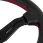 Preview: Nardi Deep Corn Steering Wheel, Black Perforated Leather, Black Spokes, Red Stitching, 50 mm Dish, Ø33 cm