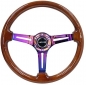 Preview: NRG Steering Wheel 350mm 76mm Deep Dish Wood Neo Chrome / Black