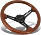 Preview: NRG Steering Wheel 350mm 76mm Deep Dish Wood Neo Chrome / Black