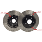 Preview: Nissan R33 R34 GTR GKTech HFM 324mm 2 Piece Slotted Rotors