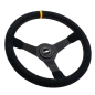 Preview: Luisi Mirage Corsa Center Marker ORANGE Suede Leather 350mm Steering Wheel TUV Approved