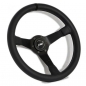 Preview: Luisi Mirage Race 12 O`clock Marker Leather ALL BLACK 350mm Steering Wheel TUV Approved
