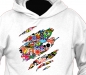 Preview: Ripped Stickerbomb Hoodie / Sweatshirt / Pullover