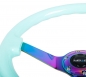Preview: NRG Steering Wheel 350mm 76mm Deep Dish Mint Wood Neo Chrome / Black