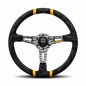 Preview: Momo Ultra Steering Wheel (90 mm Dish), Alcantara, Black Spokes - 35 cm