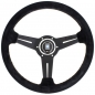 Preview: Nardi Classic ND33 Steering Wheel, Suede, Black Spokes, Black Stitching, 40 mm Dish