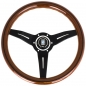 Preview: Nardi Deep Corn Steering Wheel, Wood, Black Spokes, 50 mm Dish, Ø33 cm