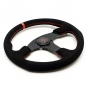 Preview: DriftShop Flat Steering Wheel, Black Suede, Black Spokes
