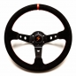 Preview: DriftShop Steering Wheel (90 mm Dish), Black Suede, Black Spokes