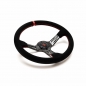 Preview: DriftShop Steering Wheel (70 mm Dish), Black Suede, Carbon Spokes
