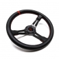 Preview: DriftShop Steering Wheel (70 mm Dish), Perforated Leather, Black Spokes
