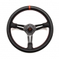 Preview: DriftShop Steering Wheel (70 mm Dish), Perforated Leather, Black Spokes