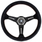 Preview: Nardi Deep Corn Steering Wheel, Suede, Black Spokes, Red Stitching, 50 mm Dish, Ø33 cm