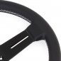 Preview: Nardi Competition Steering Wheel, Black Perforated Leather, Black Spokes, Grey Stitching, 40 mm Dish, Ø33 cm