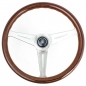 Preview: Nardi Classic ND39 ABE Steering Wheel, Wood, Satin Spokes, 45 mm Dish