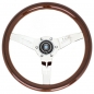 Preview: Nardi Deep Corn Steering Wheel, Wood, Chrome Spokes, 50 mm Dish, Ø33 cm