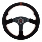 Preview: DriftShop Flat Steering Wheel, Black Suede, Black Spokes