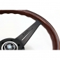 Preview: Nardi Deep Corn Steering Wheel, Wood, Black Spokes, 75 mm Dish, Ø35 cm