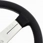 Preview: Nardi Competition Steering Wheel, Black Perforated Leather, Satin Spokes, Grey Stitching, 40 mm Dish, Ø33 cm