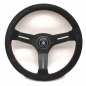Preview: Nardi Competition Steering Wheel, Suede, Black Spokes, Red Stitching, 40 mm Dish, Ø33 cm