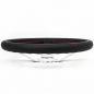 Preview: Nardi Deep Corn Steering Wheel, Black Perforated Leather, Chrome Spokes, Red Stitching, 75 mm Dish, Ø35 cm