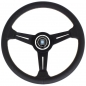 Preview: Nardi Classic ND34 Steering Wheel, Black Perforated Leather, Black Spokes, Grey Stitching, 40 mm Dish