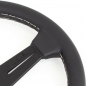 Preview: Nardi Classic ND33 Steering Wheel, Black Leather, Black Spokes, Grey Stitching, 40 mm Dish