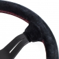 Preview: Nardi Deep Corn Steering Wheel, Suede, Black Spokes, Red Stitching, 50 mm Dish, Ø33 cm