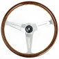 Preview: Nardi Classic ND39 Steering Wheel, Wood, Chrome Spokes, 40 mm Dish