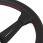 Preview: Nardi Deep Corn Steering Wheel, Black Perforated Leather, Black Spokes, Red Stitching, 75 mm Dish, Ø35 cm