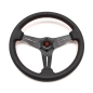 Preview: DriftShop Steering Wheel Kayobi (35 mm Dish), Black Leather, Black Spokes