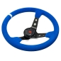 Preview: Steering Wheel (90 mm Dish) Blue Suede Black Spokes - DS