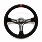 Preview: DriftShop Steering Wheel (70 mm Dish), Black Suede, Carbon Spokes