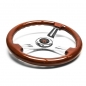 Preview: DriftShop Steering Wheel, Wood, Chrome Spokes