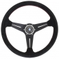 Preview: Nardi Deep Corn Steering Wheel, Suede, Black Spokes, Red Stitching, 75 mm Dish, Ø35 cm