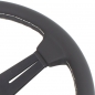 Preview: Nardi Classic ND34 Steering Wheel, Black Leather, Black Spokes, Grey Stitching, 40 mm Dish