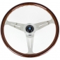 Preview: Nardi Classic ND34 Steering Wheel, Wood, Chrome Spokes, 40 mm Dish