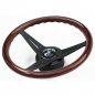 Preview: Nardi Deep Corn Steering Wheel, Wood, Black Spokes, 75 mm Dish, Ø35 cm