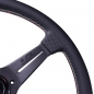 Preview: Nardi Deep Corn Steering Wheel, Black Perforated Leather, Black Spokes, Italia Stitching, 75 mm Dish, Ø35 cm