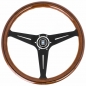 Preview: Nardi Classic ND39 ABE/KBA Steering Wheel, Wood, Black Inlay, Black Spokes, 30 mm Dish