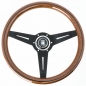 Preview: Nardi Classic ND34 Steering Wheel, Wood, Black Inlay, Black Spokes, 25 mm Dish