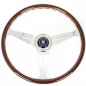 Preview: Nardi Classic ND39 Steering Wheel, Wood, Black Inlay, Chrome Spokes, 25 mm Dish