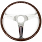 Preview: Nardi Classic ND39 Steering Wheel, Wood, Black Inlay, Chrome Spokes, 25 mm Dish