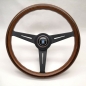 Preview: Nardi Classic ND36 Steering Wheel, Wood, Black Inlay, Black Spokes, 25 mm Dish