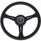 Preview: Nardi Classic ND36 Steering Wheel, Black Leather, Black Spokes, Black Stitching, 25 mm Dish