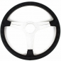 Preview: Nardi Classic ND39 Steering Wheel, Black Leather, Satin Spokes, Grey Stitching, 30 mm Dish