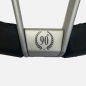 Preview: Nardi Novantesimo 90th Anniversary Steering Wheel, Black Leather, White Spokes, Ø35.5 cm, Black Center Ring with Screws at Sight