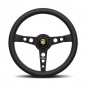 Preview: Momo Prototipo Steering Wheel (39 mm Dish), Black Leather, Black Spokes - 35 cm