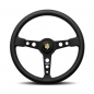 Preview: Momo Prototipo Steering Wheel, Black Leather, Black Spokes - 37cm